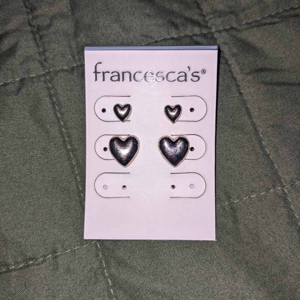 Heart Shaped Gold Stud Earring Sets